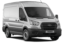 White Ford Transit Medium Wheel Base